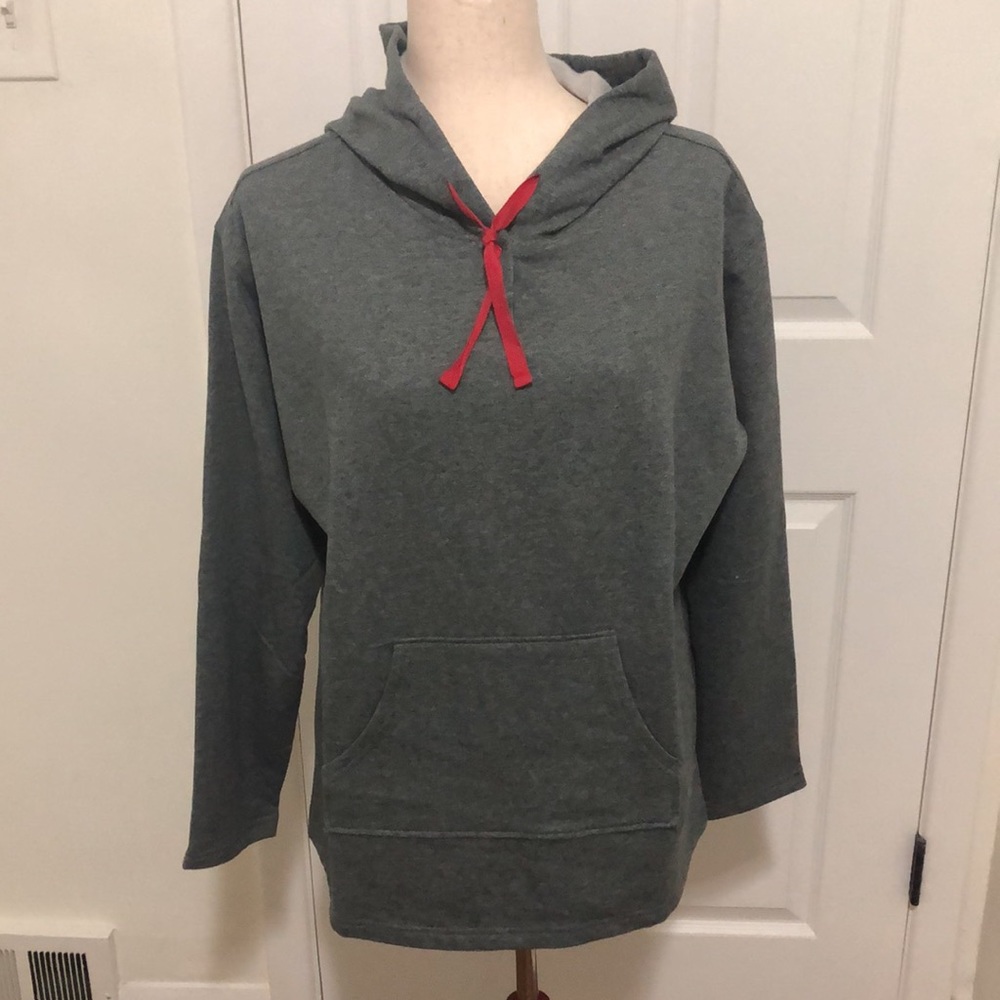Gray Women's Hooded Pajama Sweatshirt - Size Large
